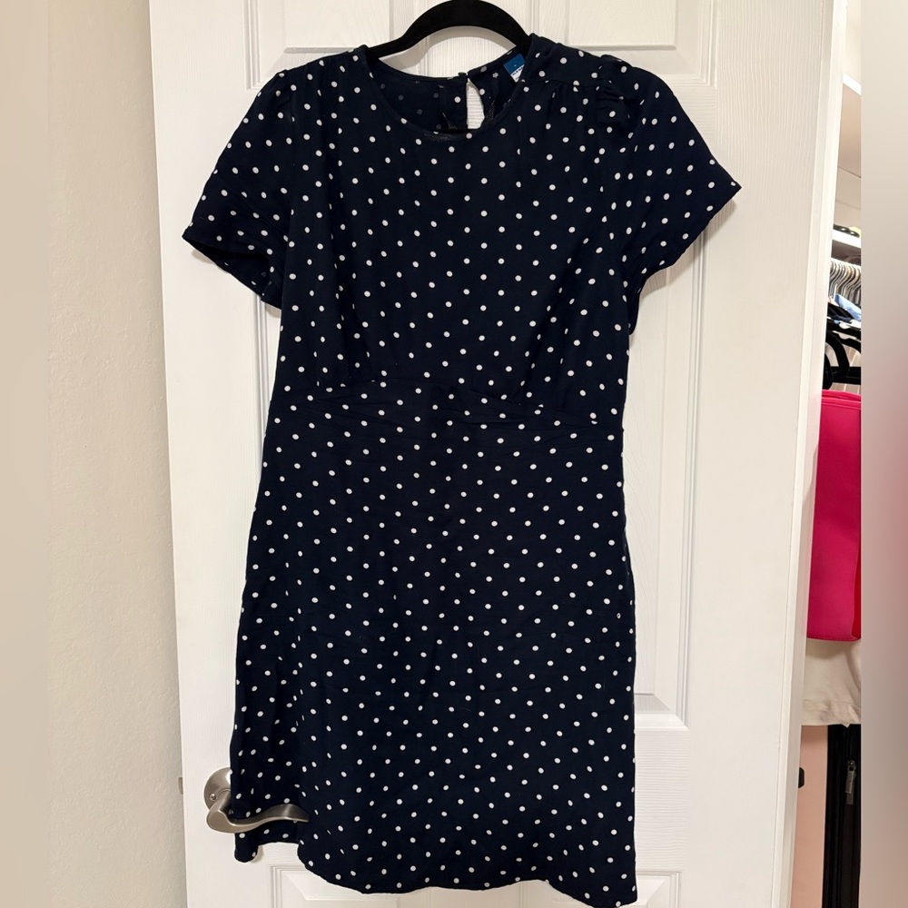 Blue & White Polka Dot Dress